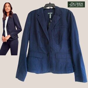 Lauren Ralph Lauren NEW Dark Academia Classic Preppy Fitted Waist-Tab Jacket 16